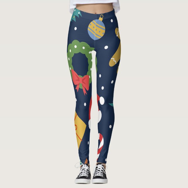 Jolly Jumble Holiday Leggings (Front)