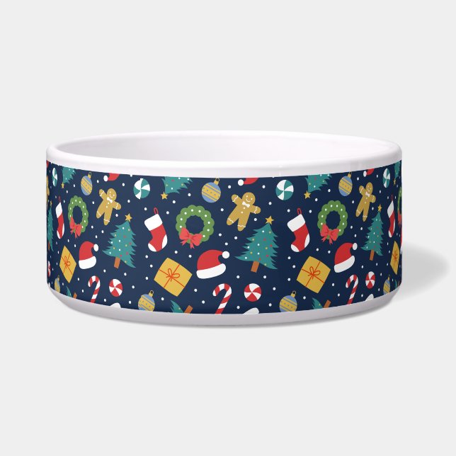 Jolly Jumble Holiday Pet Bowl (Front)