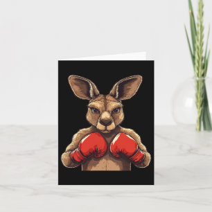 Jolly Kangaroo With Gloves For A Fun Battle Card