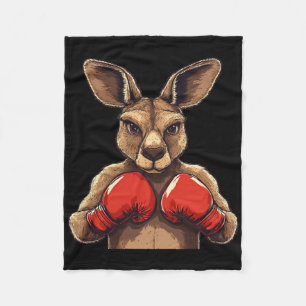 Jolly Kangaroo With Gloves For A Fun Battle Fleece Blanket