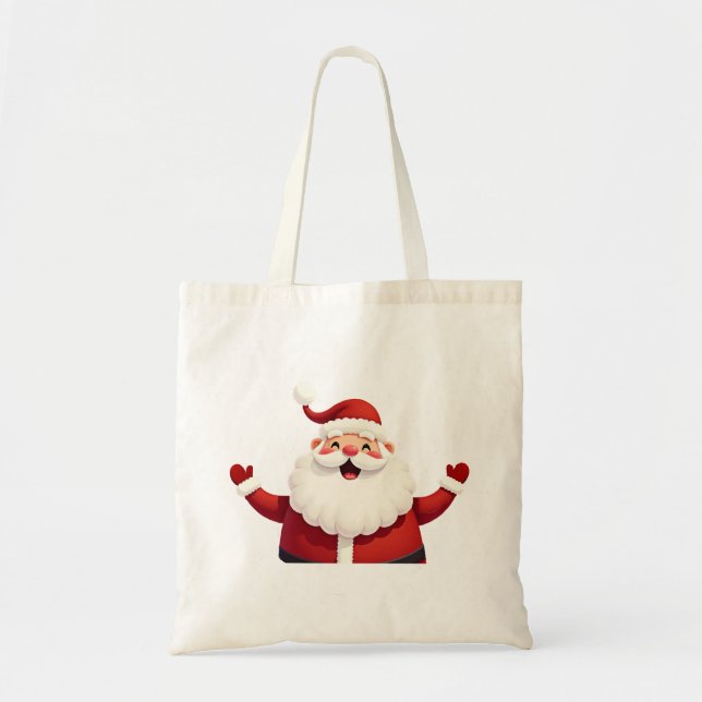 Jolly Kawaii Santa Claus Tote Bag (Front)