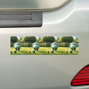 Jolly Lawn Bowler Man, Bumper Sticker