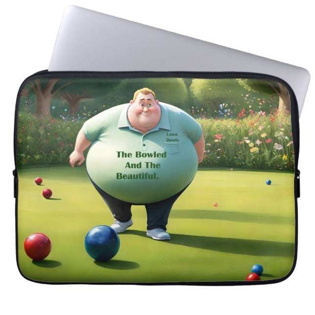 Jolly Lawn Bowler Man, Laptop Sleeve (Front)