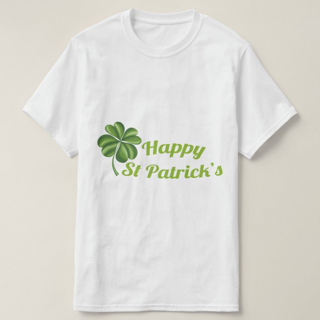 Jolly Leprechaun St. Patrick’s Day 3D Illustration T-Shirt (Design Front)