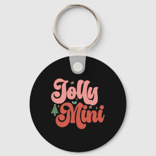 Jolly Mini Retro Groovy Christmas Holidays Toddler Key Ring