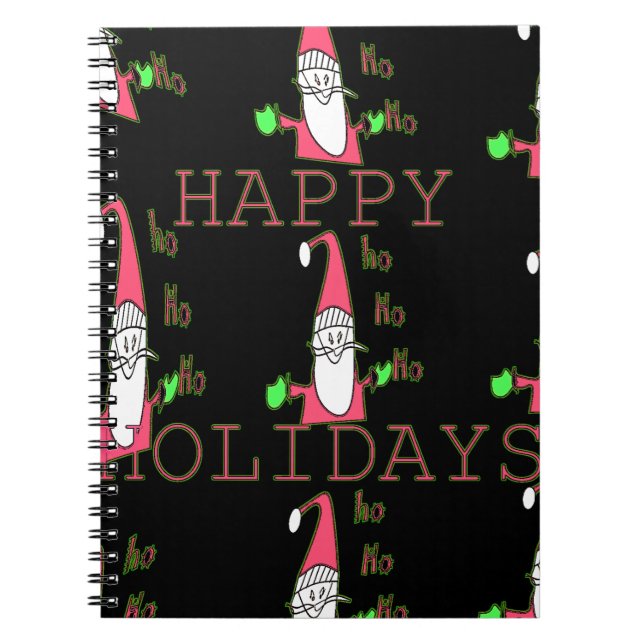 Jolly Mouse Santa: A Fun Holiday Illustration. Spiral Notebook (Front)