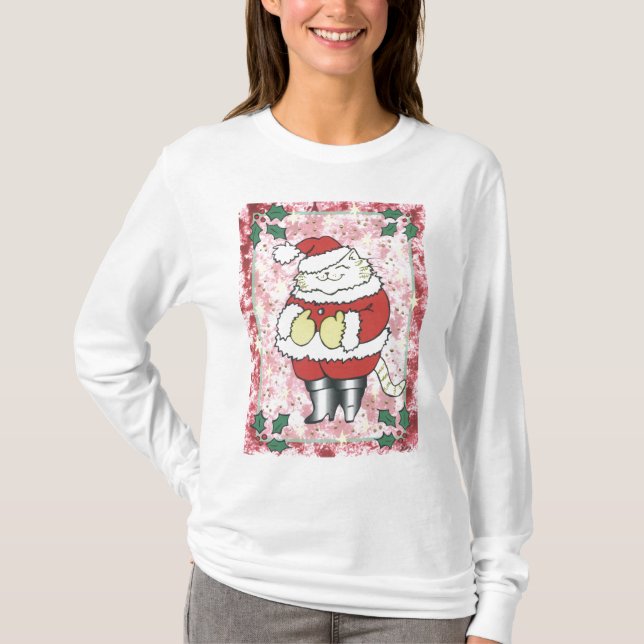 Jolly Mr. Santa Cat T-Shirt (Front)