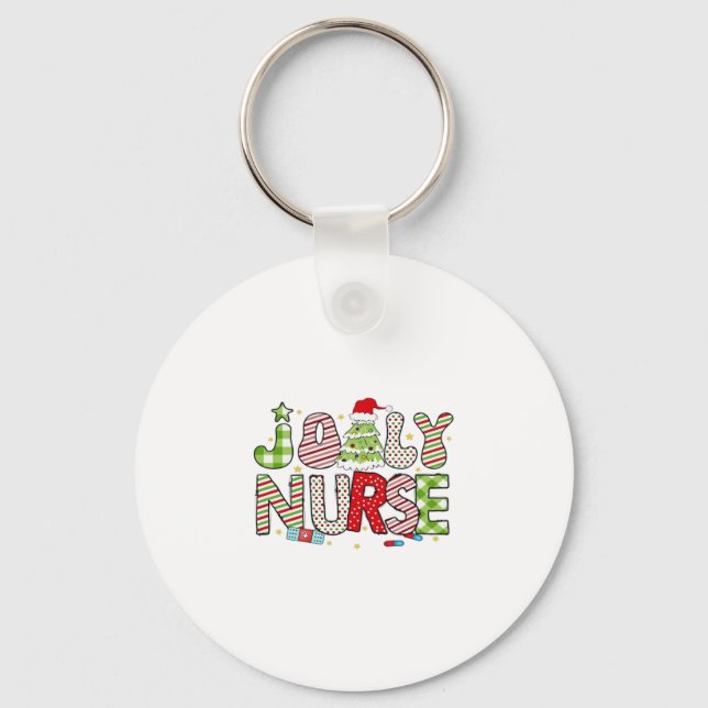 Jolly Nurse, Halloween Classic T-Shirt Key Ring (Front)