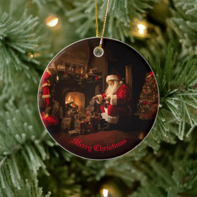 Jolly Old Saint Nick Ceramic Tree Decoration (Tree)