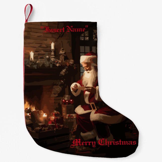 Jolly Old Saint Nick Small Christmas Stocking (Front)