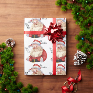 Jolly Old Santa Claus  Personalised Wrapping Paper