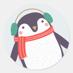 Jolly Penguin Classic Round Sticker