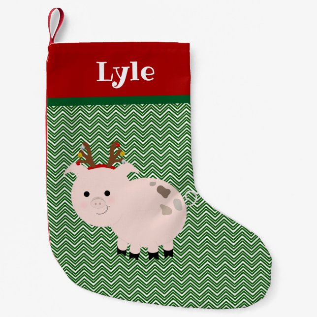 Jolly Pet Pig Personalised Stocking (Front)