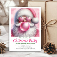 Jolly pink santa bubble gum watercolor holiday