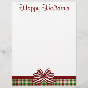 Jolly Plaid Christmas Letterhead