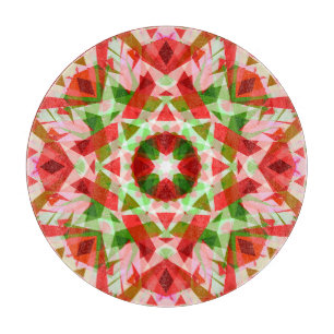 Jolly Red Green Christmas Star Dopamine Decor Cutting Board