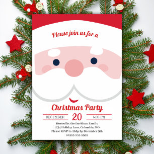 Jolly Retro Santa Festive Christmas Party Invitation