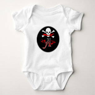 Jolly Roger A Monogram Initial Baby Bodysuit