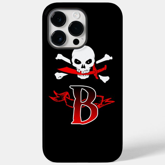 Jolly Roger B Monogram Initial Case-Mate iPhone Case (Back)