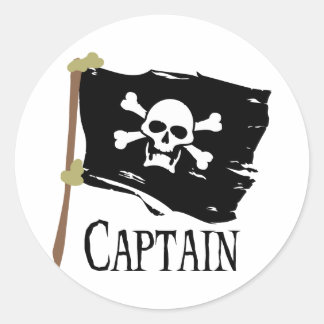 Jolly Roger Captain Classic Round Sticker