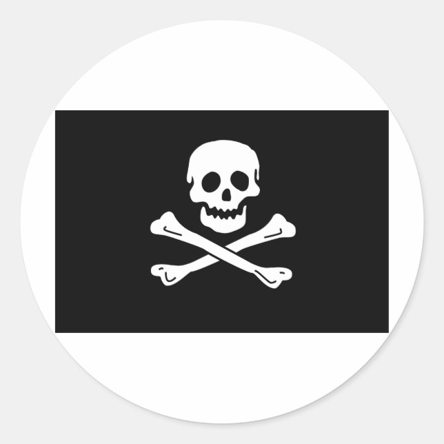 jolly roger classic round sticker (Front)