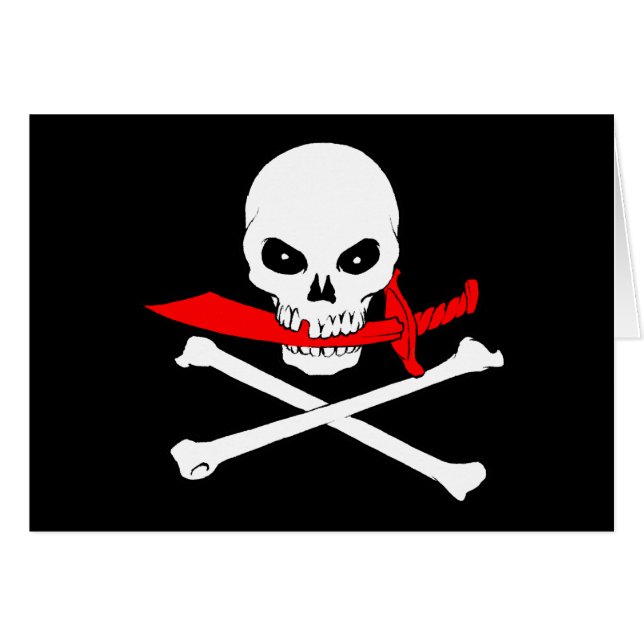Jolly Roger (cutlass) Greeting Card (Front Horizontal)