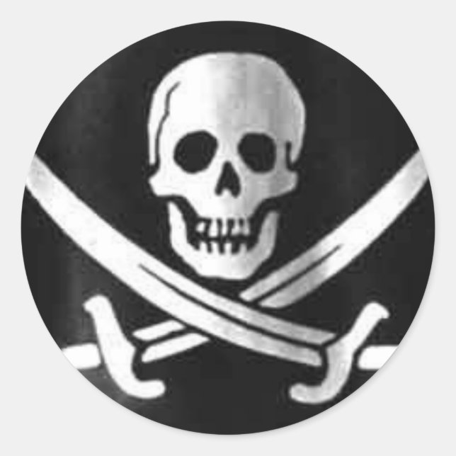 Jolly Roger Flag Classic Round Sticker (Front)