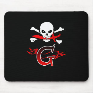 Jolly Roger G Monogram Initial Mouse Pad