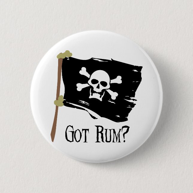 Jolly Roger Got Rum 6 Cm Round Badge (Front)