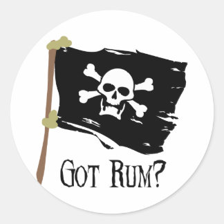 Jolly Roger Got Rum Classic Round Sticker