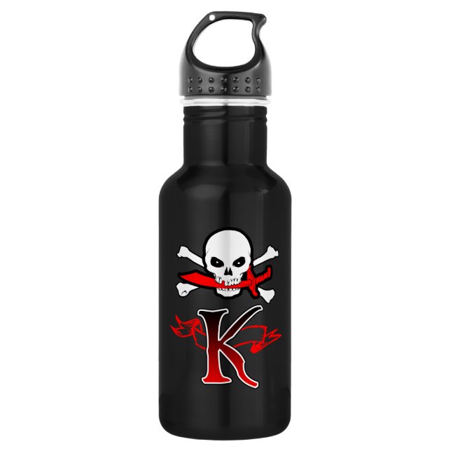 Jolly Roger K Monogram Initial 532 Ml Water Bottle (Front)
