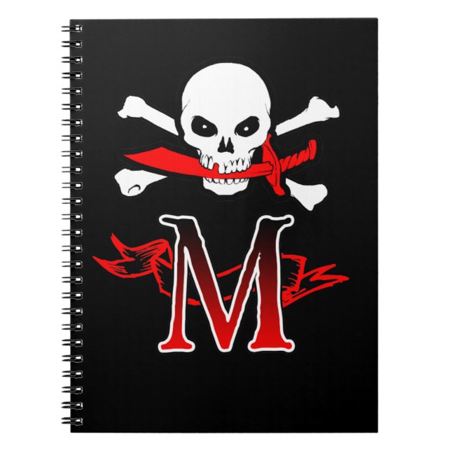Jolly Roger M Monogram Initial Notebook (Front)