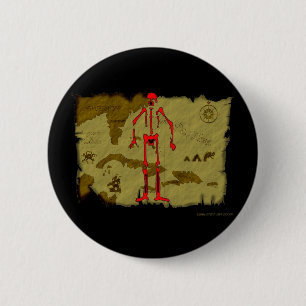 Jolly Roger Map #6 6 Cm Round Badge