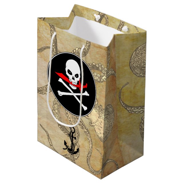 Jolly Roger Medium Gift Bag (Front Angled)