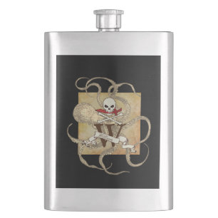 Jolly Roger Monogram Initial  Hip Flask