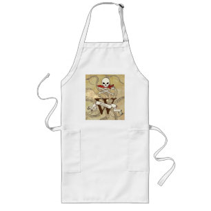 Jolly Roger Monogram Initial  Long Apron