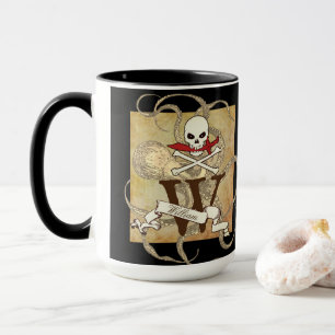 Jolly Roger Monogram Initial Mug