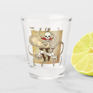 Jolly Roger Monogram Initial Shot Glass