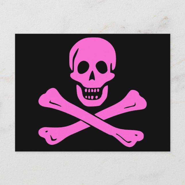 Jolly Roger Pink Postcard (Front)