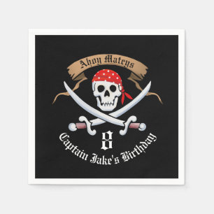 Jolly Roger Pirate Birthday Party Napkin