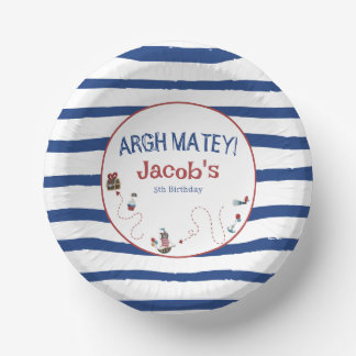 Jolly Roger Pirate Birthday Party  Paper Plate