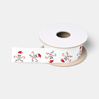 Jolly Roger Pirate Christmas Ribbon Satin Ribbon