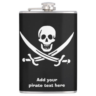 Jolly roger pirate flag hip flask