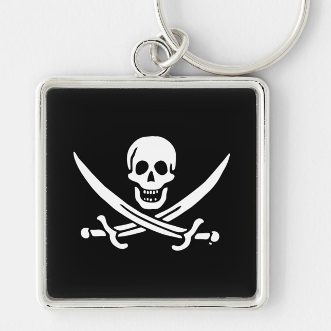 Jolly roger pirate flag key ring (Front)