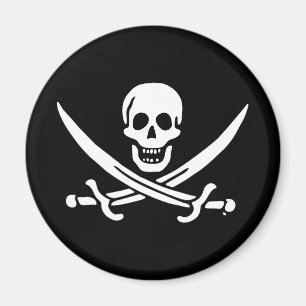 Jolly roger pirate flag magnet