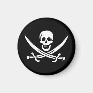 Jolly roger pirate flag magnet