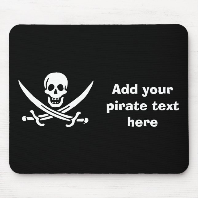 Jolly roger pirate flag mouse pad (Front)
