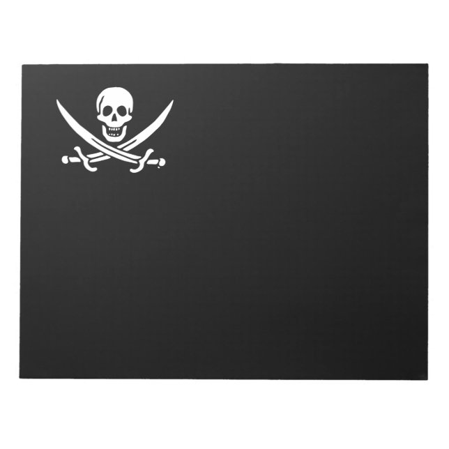 Jolly roger pirate flag notepad (Front)