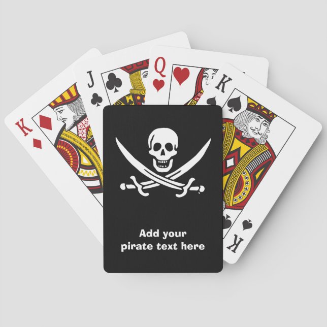 Jolly roger pirate flag playing cards (Back)