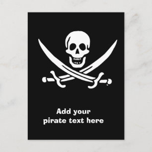 Jolly roger pirate flag postcard